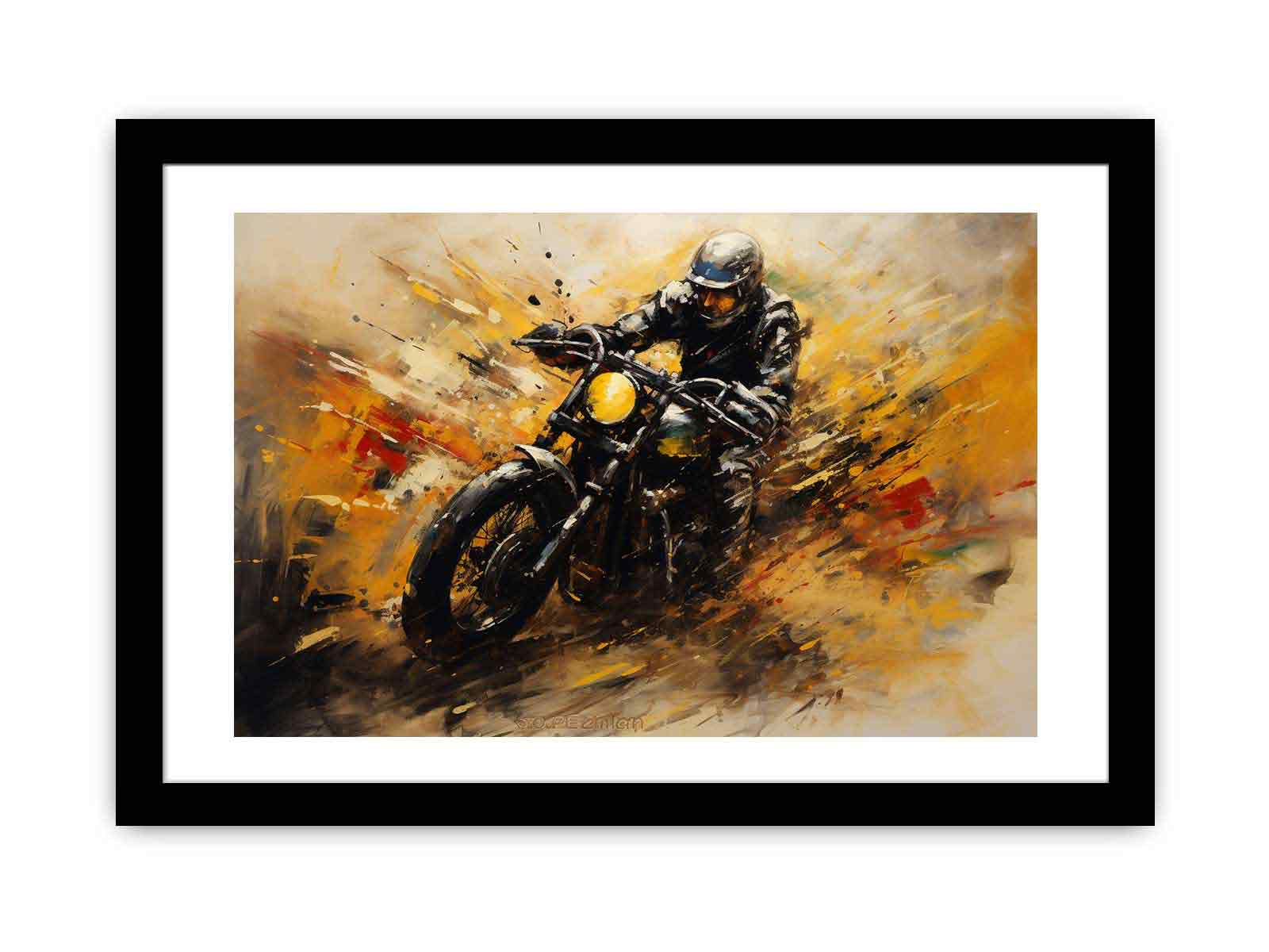 Motorcycle Modern Art Painting