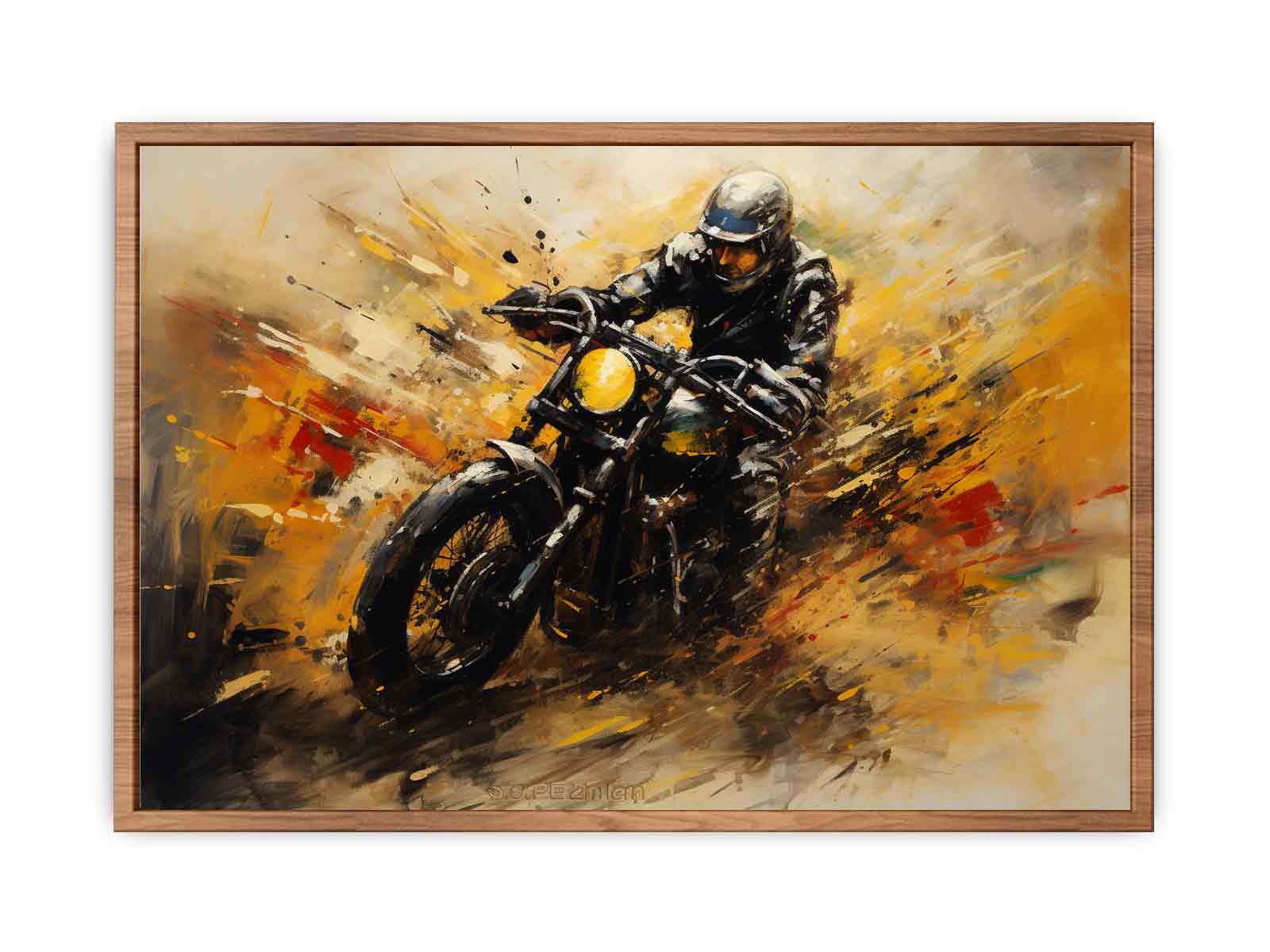Motorcycle Modern Art Painting