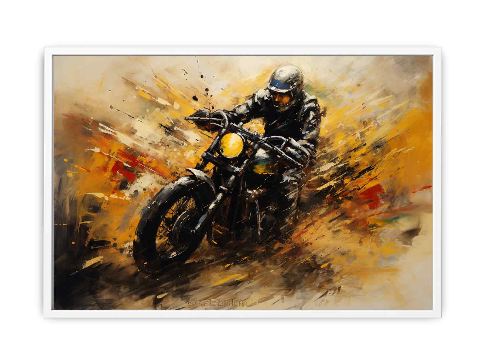 Motorcycle Modern Art Painting