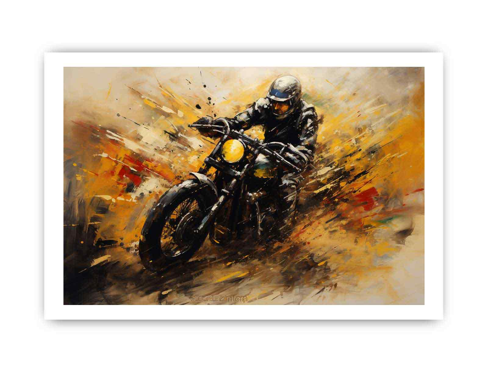 Motorcycle Modern Art Painting