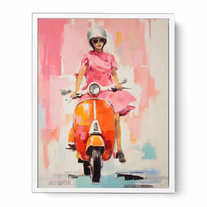 Modern Scooter Lady Art Painting
