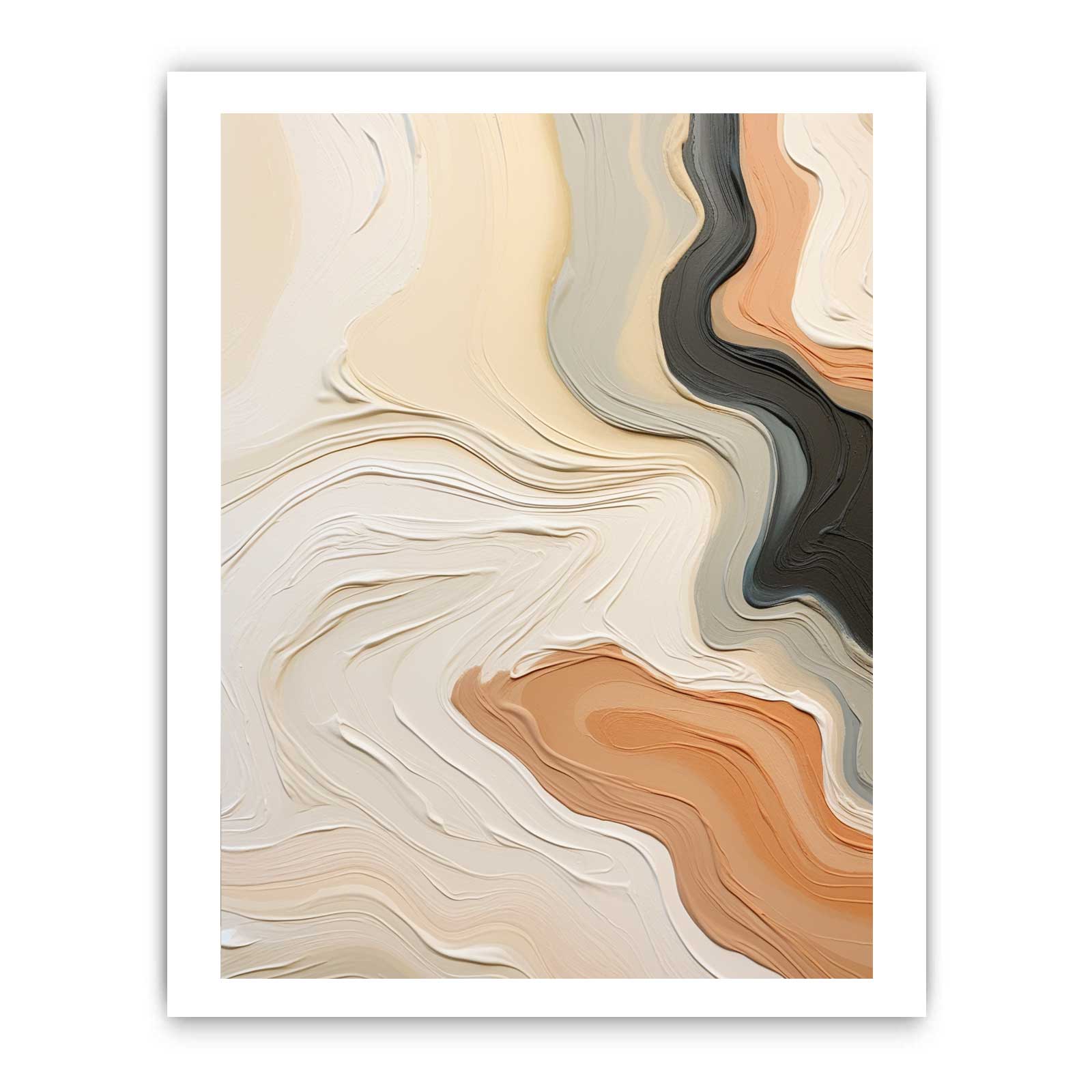 Abstract Brown Peach  Knife Art Painting