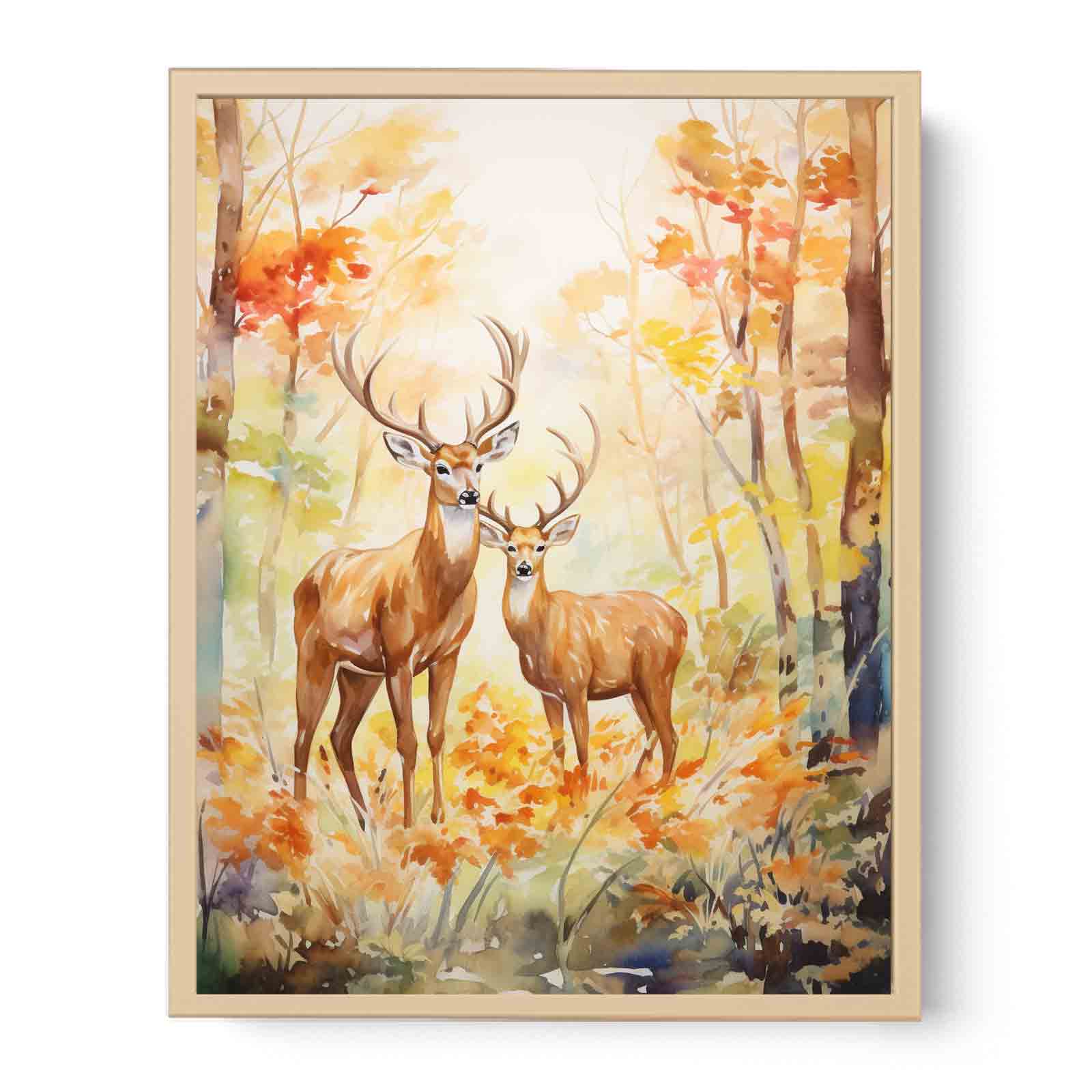 Two Deer Modern Art Painting