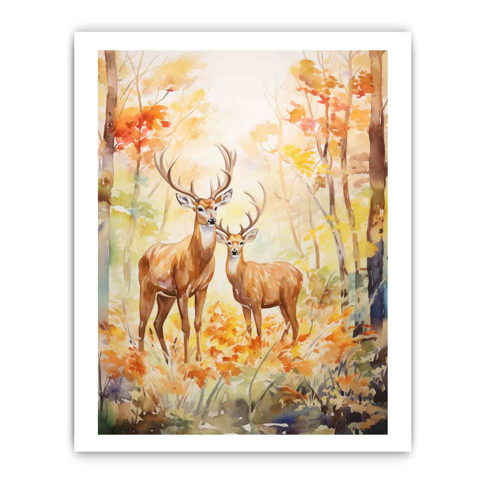Two Deer Modern Art Painting