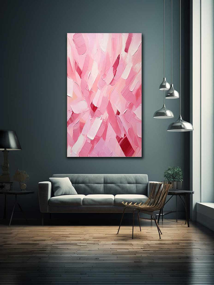 Pink Abstract Knife Art Painting