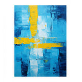 Abstract Blue Yellow Knife Art Painting artwork preview