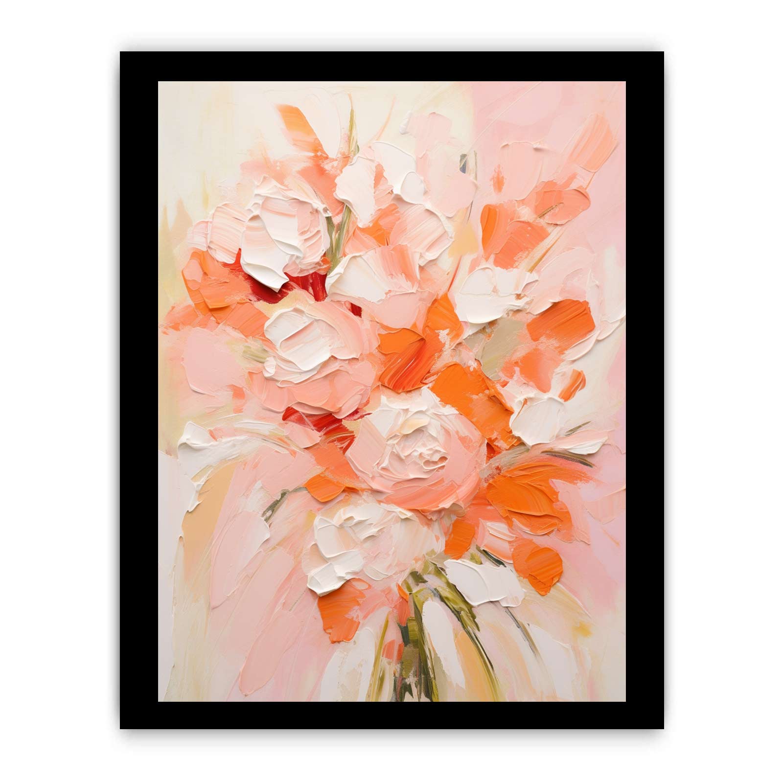 Peach Abstract  Roses  Painting