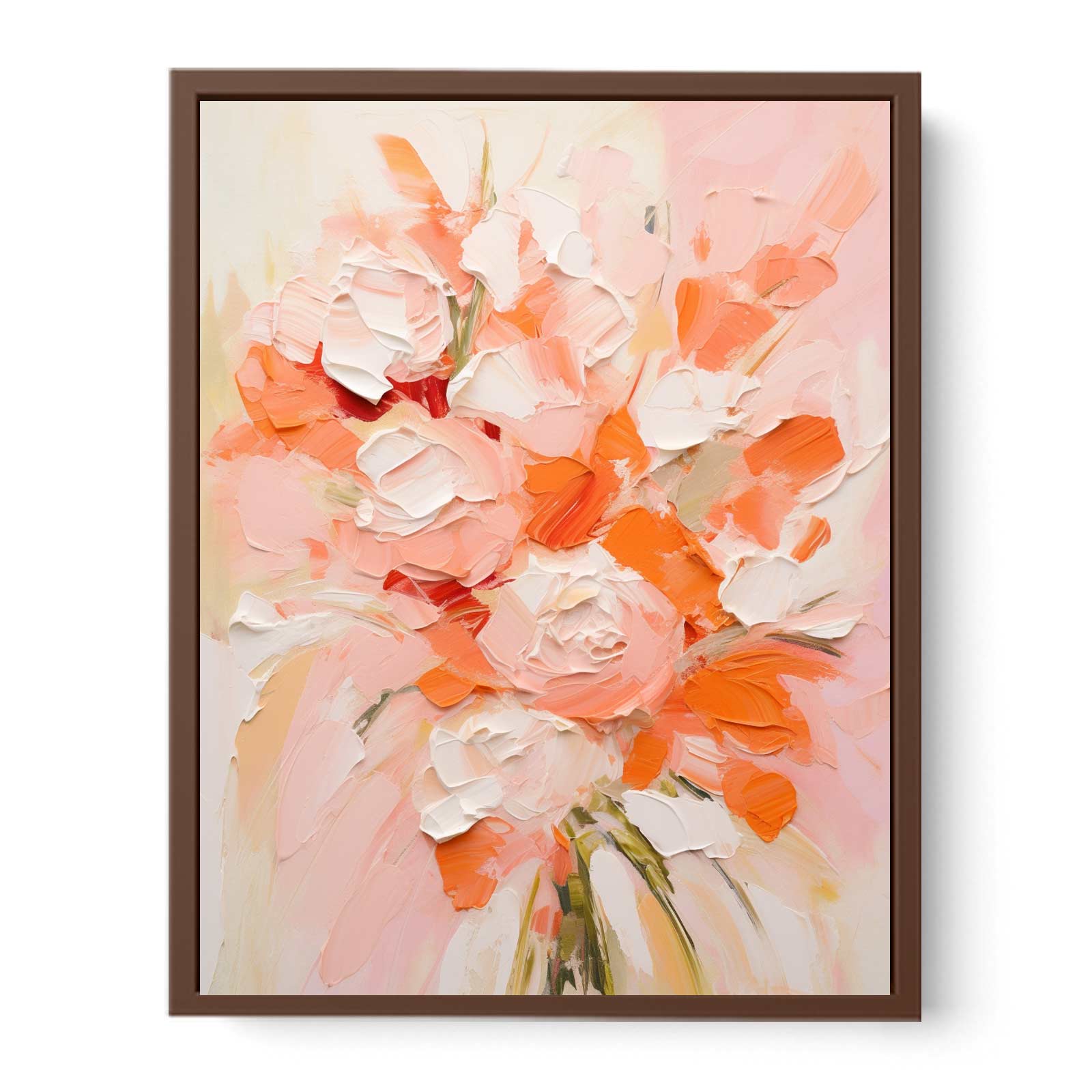Peach Abstract  Roses  Painting
