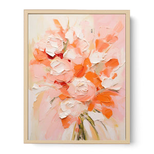 Peach Abstract  Roses  Painting