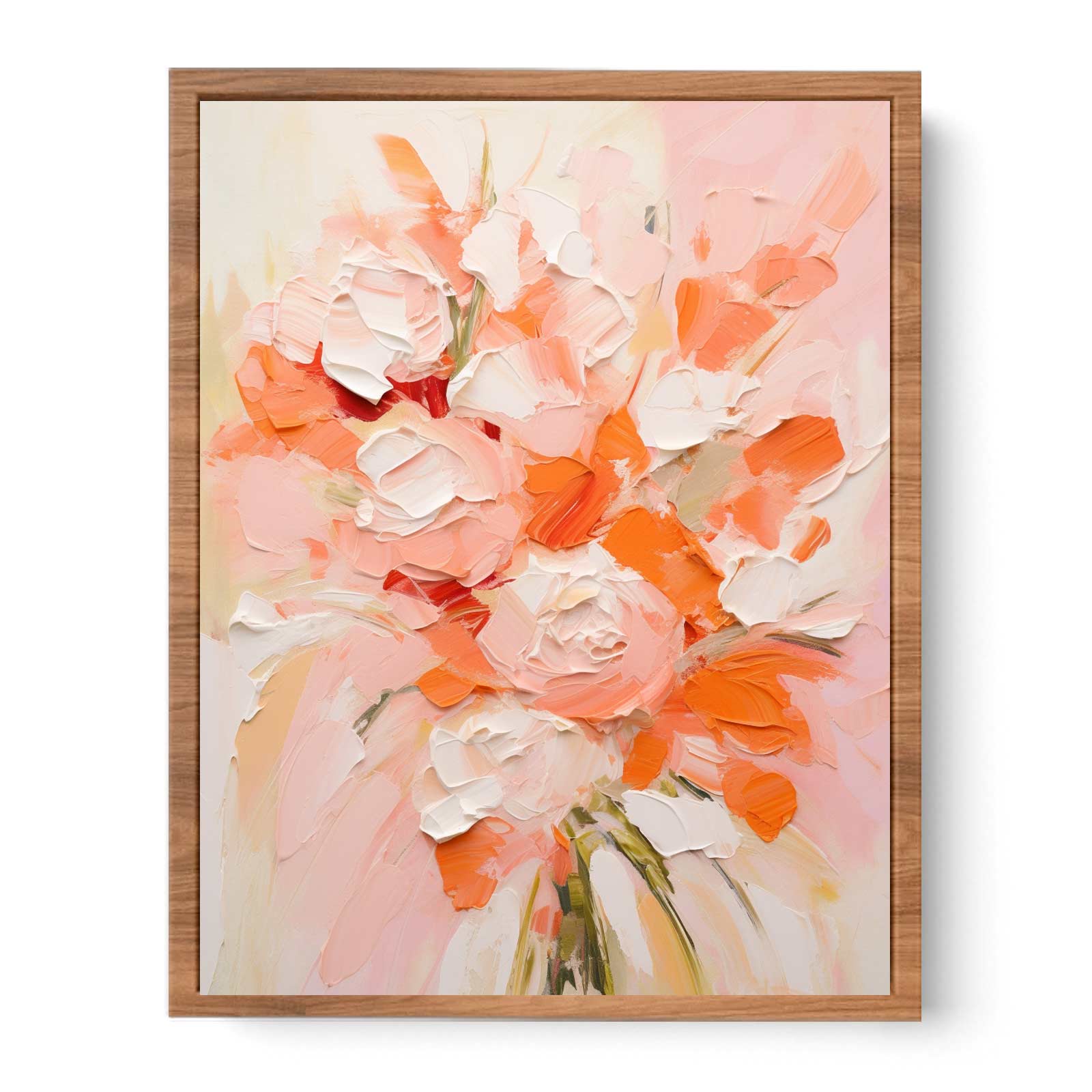 Peach Abstract  Roses  Painting