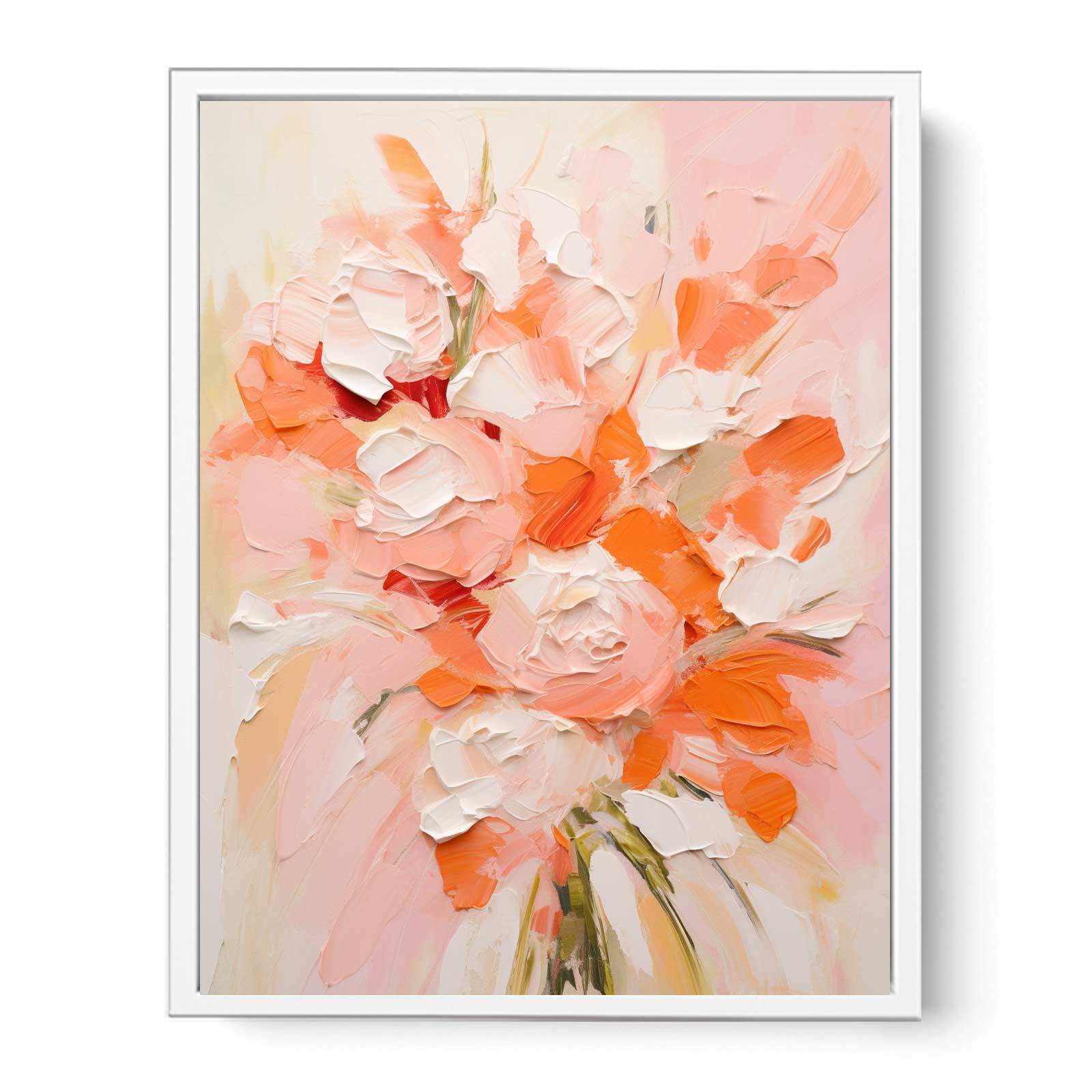 Peach Abstract  Roses  Painting