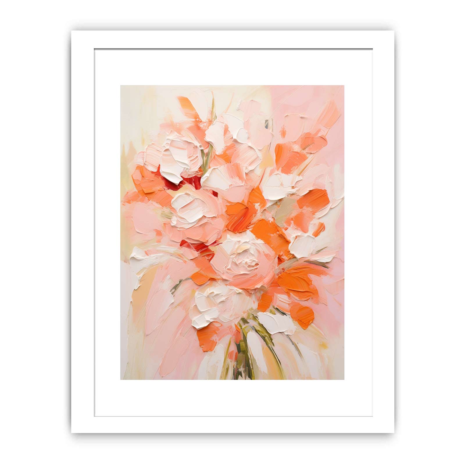 Peach Abstract  Roses  Painting