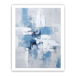Abstract Grey Blue Painting