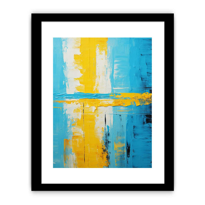 Abstract Knife Art Blue Yellow Painting