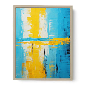 Abstract Knife Art Blue Yellow Painting