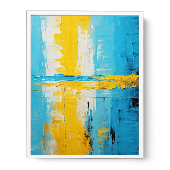 Abstract Knife Art Blue Yellow Painting