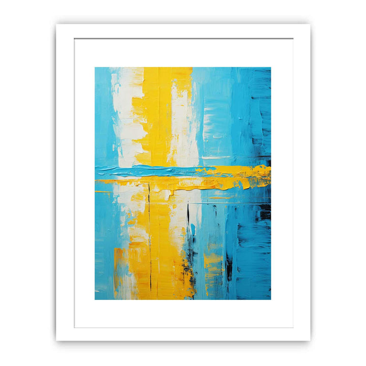 Abstract Knife Art Blue Yellow Painting