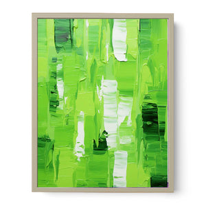 Abstract Green Knife Art Painting