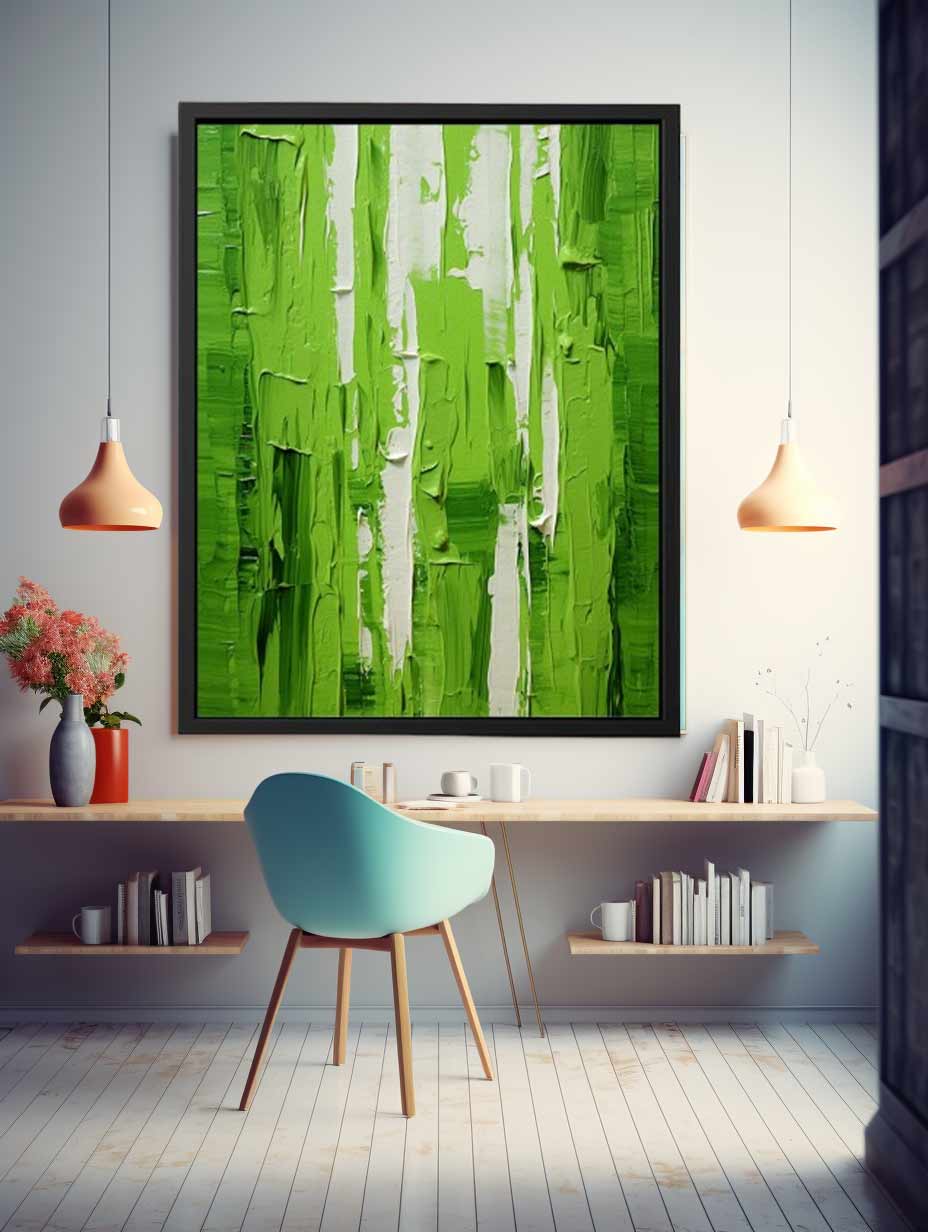 Green Knife Abstract Art Painting
