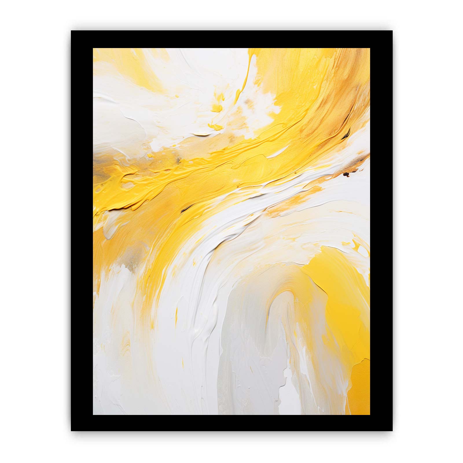 Yellow Abstract Art  Strokes  Painting