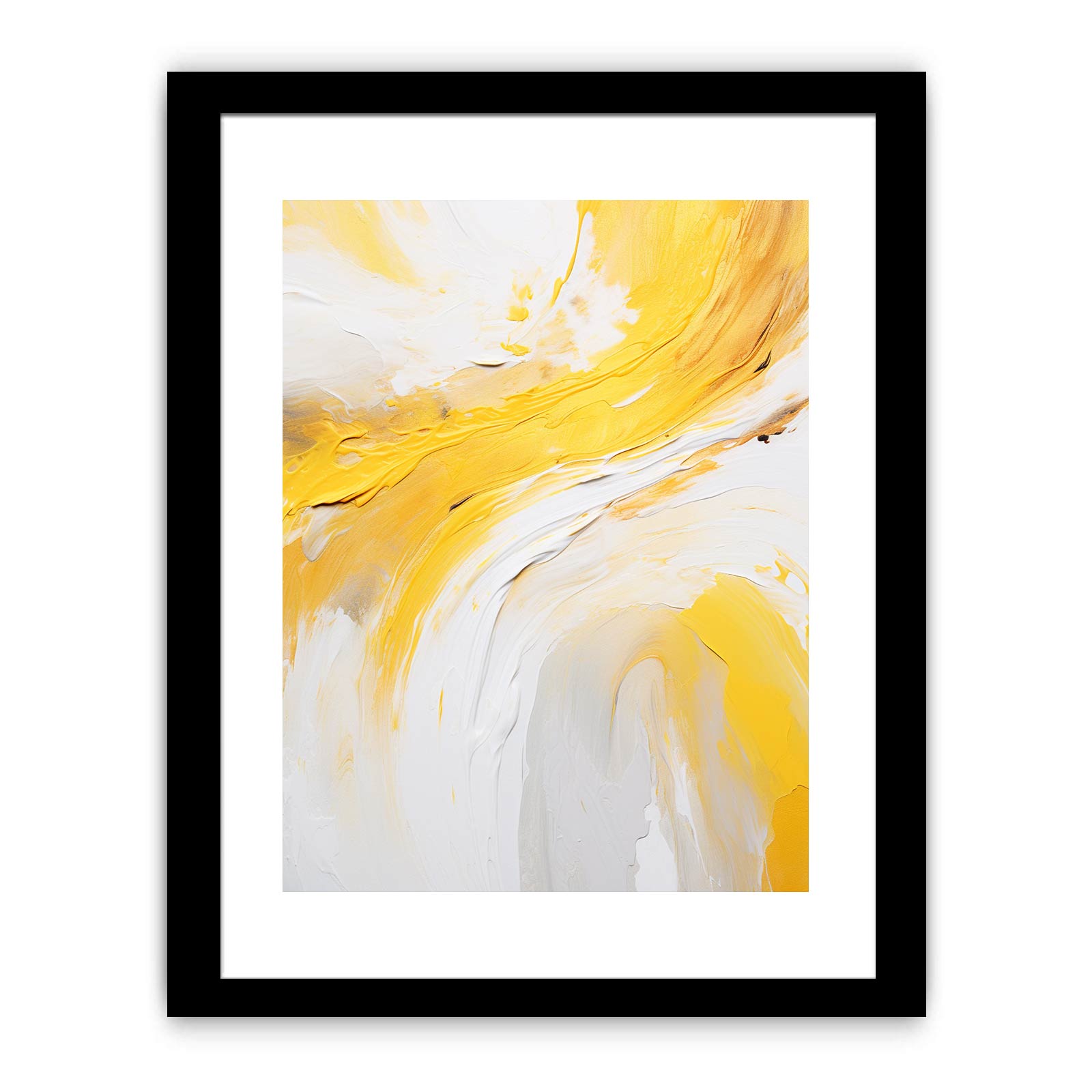 Yellow Abstract Art  Strokes  Painting