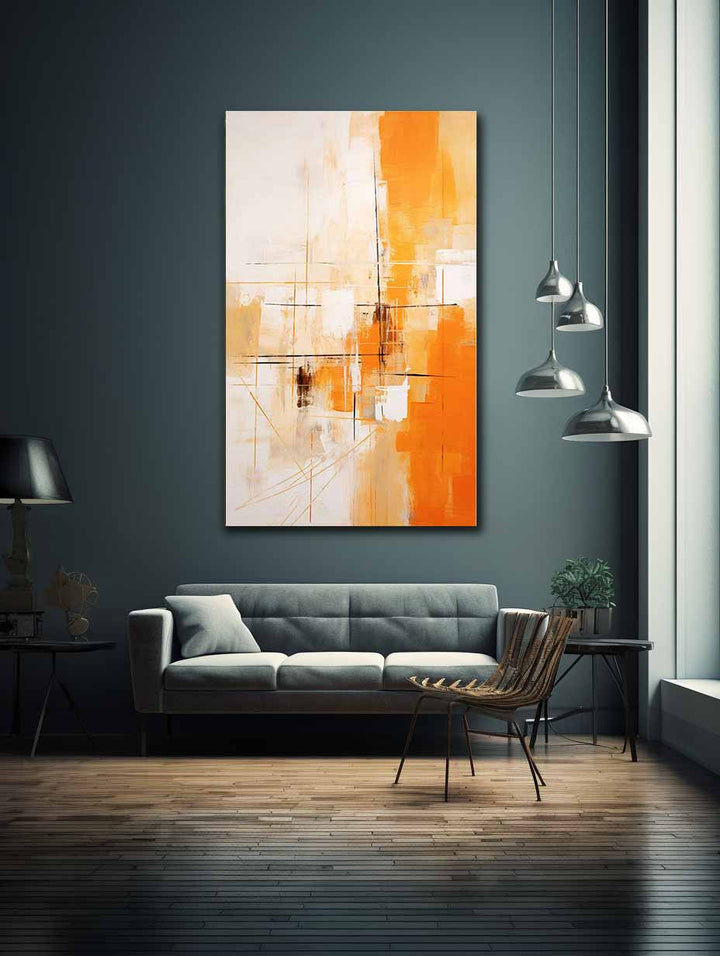 Orange Knife Abstract Art Painting