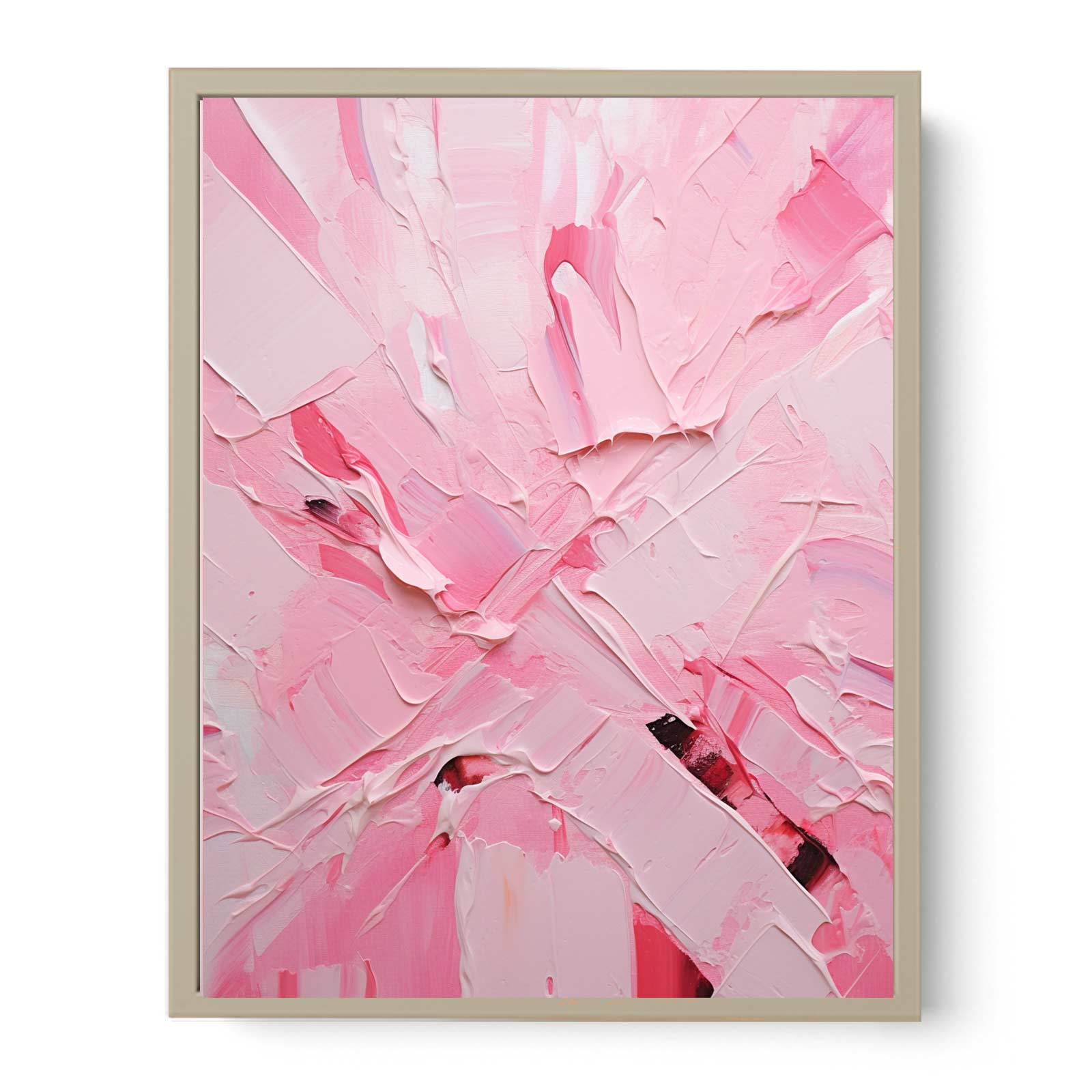 Pink  Abstract Art  Knife Painting