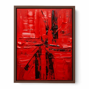 Red Abstract  Knife Art Painting