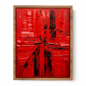 Red Abstract  Knife Art Painting