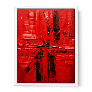 Red Abstract  Knife Art Painting
