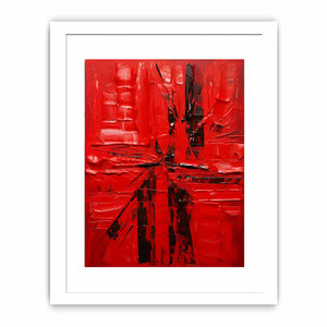 Red Abstract  Knife Art Painting