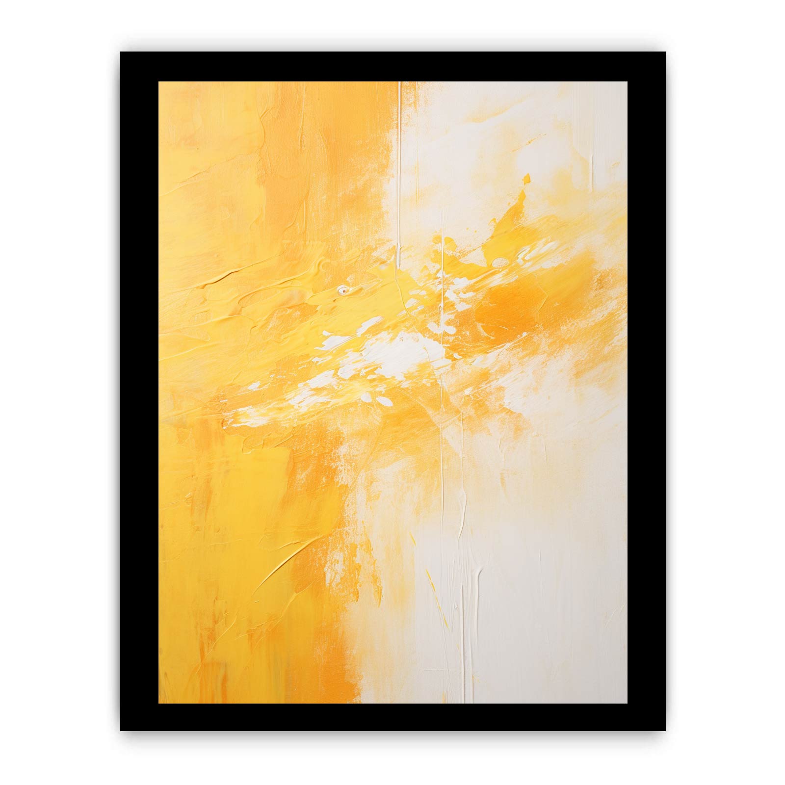 Yellow White Abstract Painting