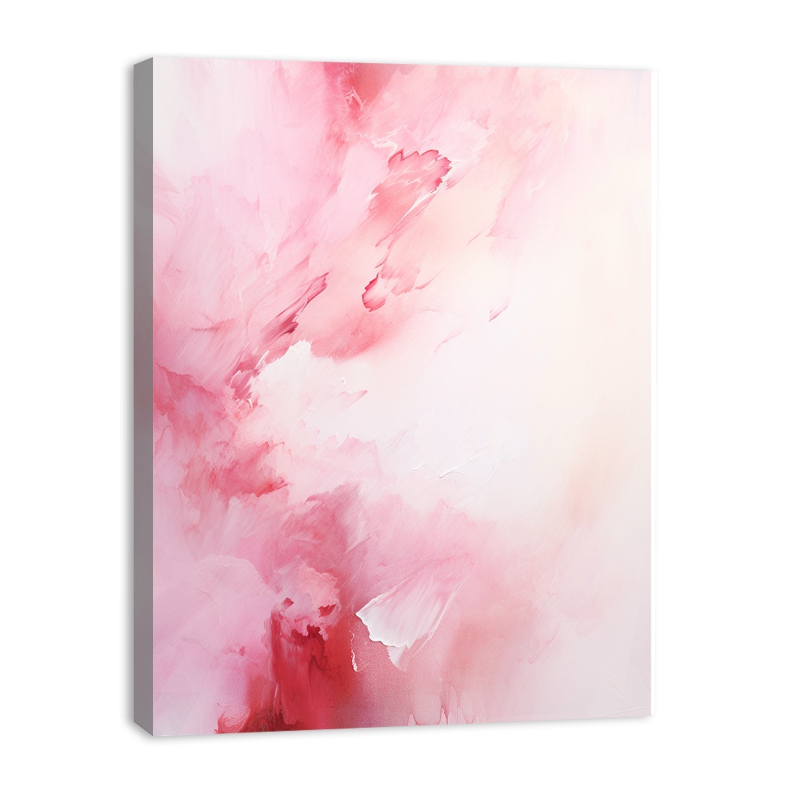 White Pink Abstract Painting