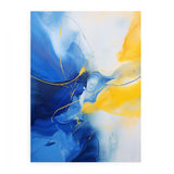 Abstract Blue Yellow Painting artwork preview