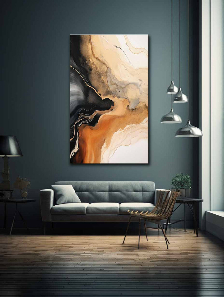 Brown Black Abstract Painting