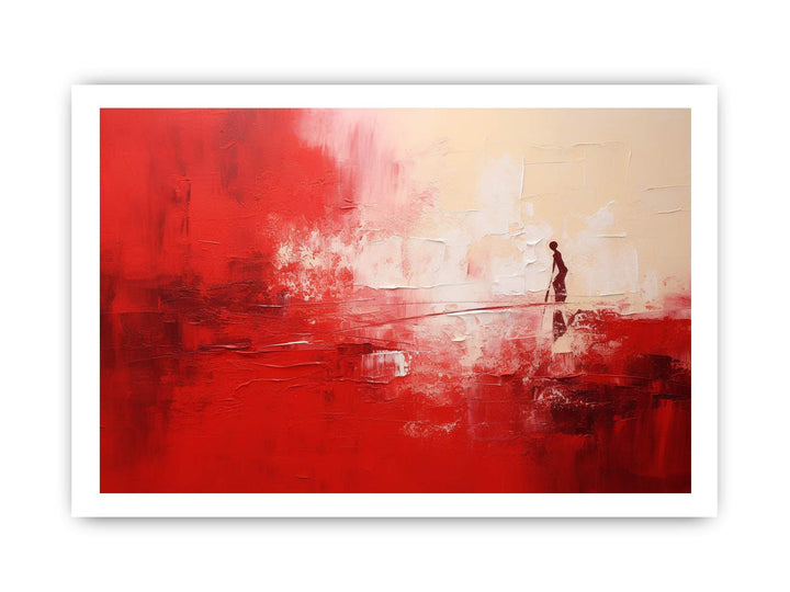 Knife Art Red Abstract Painting