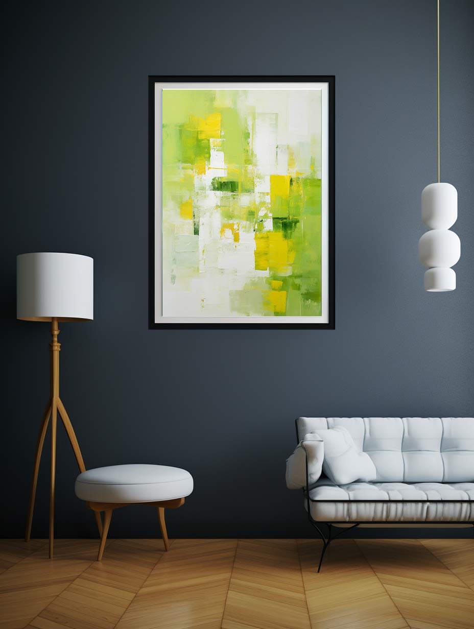 Green Yellow Abstract Painting