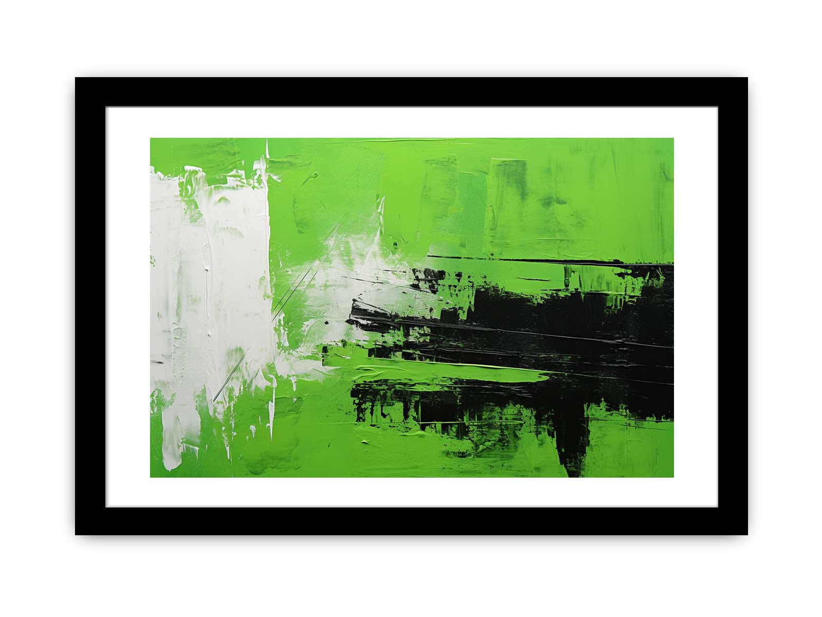 Green Black Abstract Painting