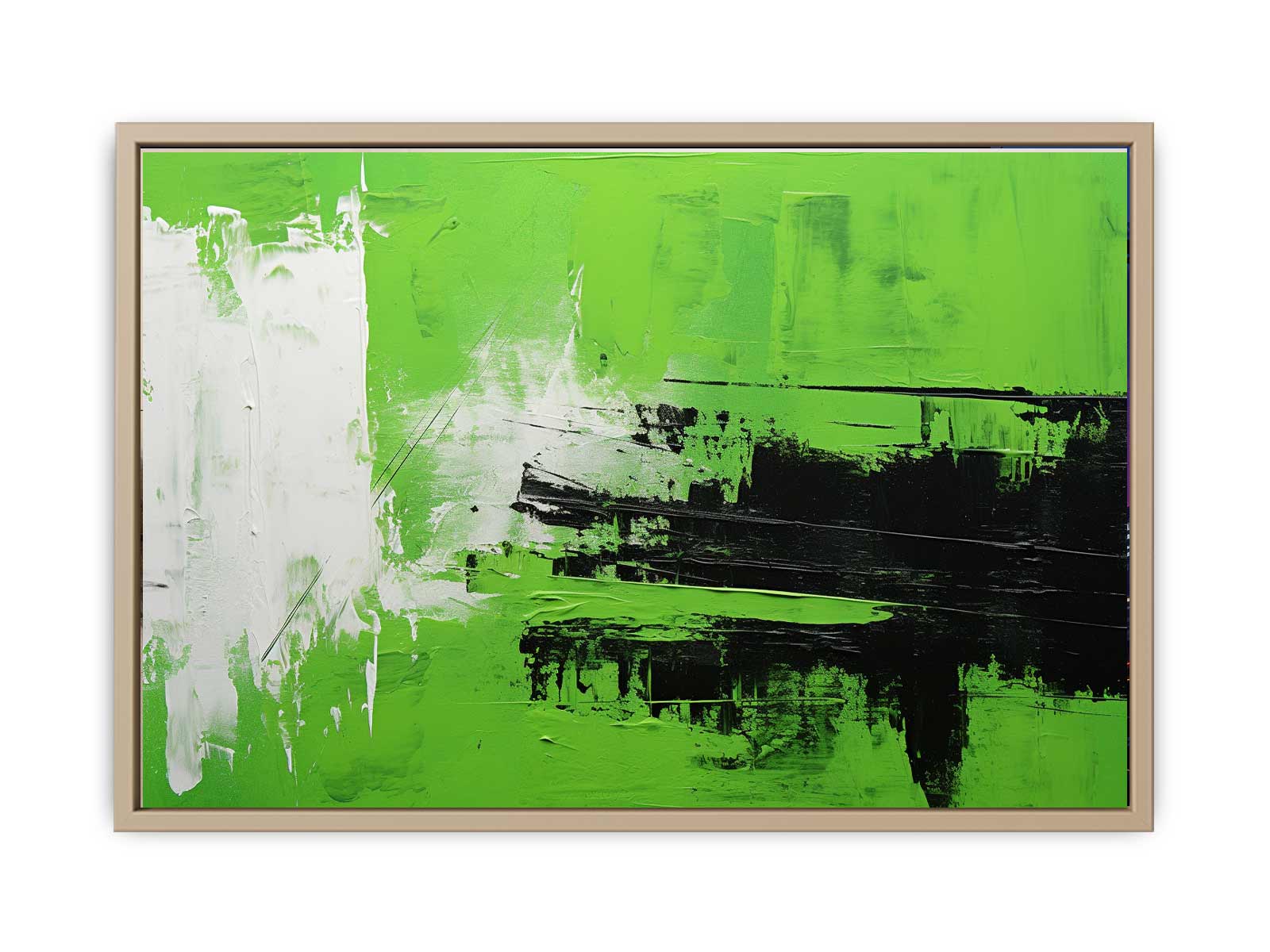 Green Black Abstract Painting
