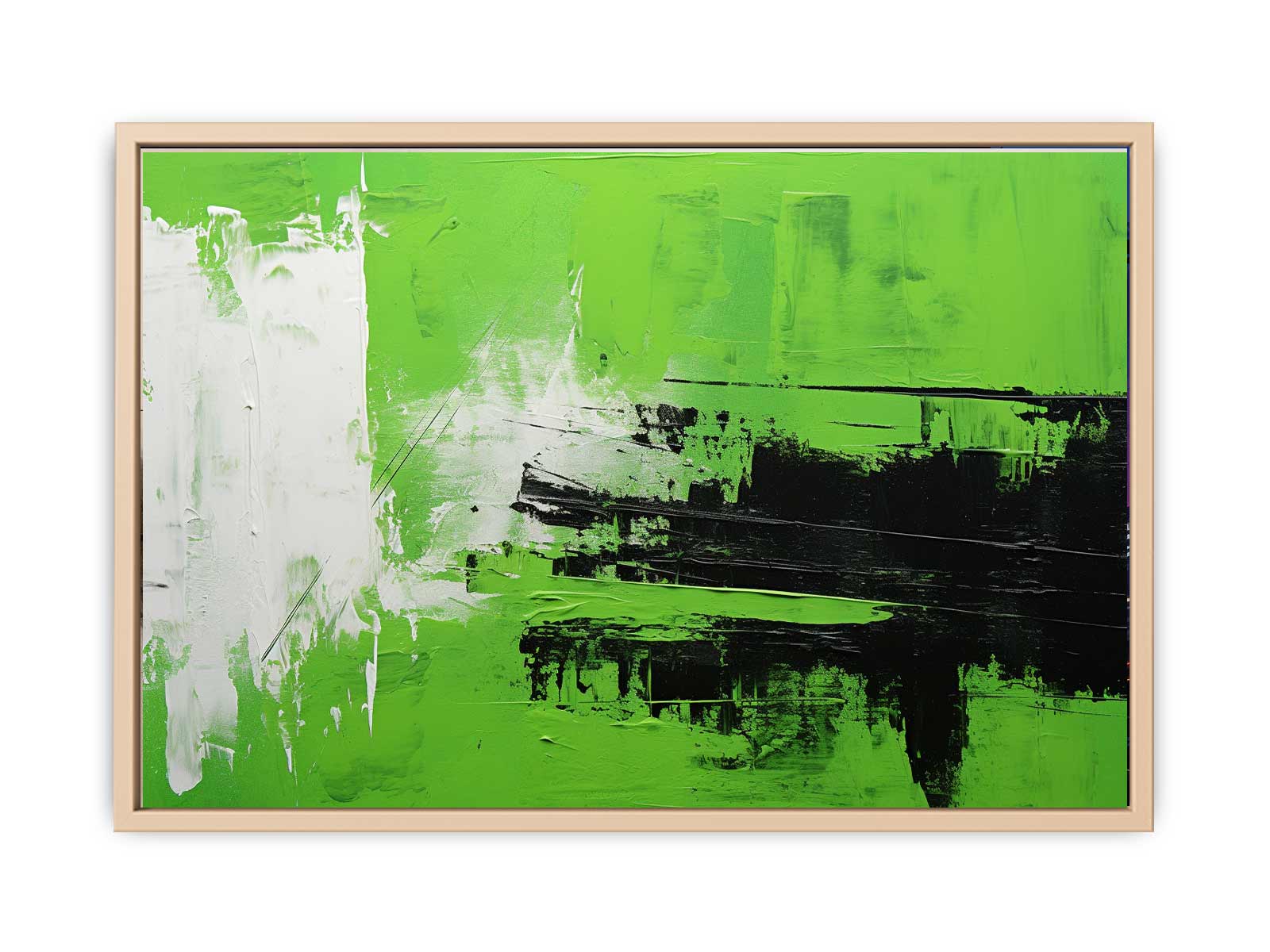 Green Black Abstract Painting