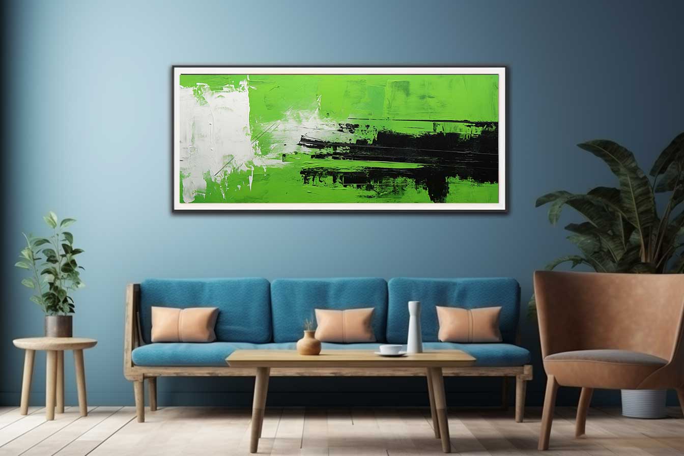 Green Black Abstract Painting