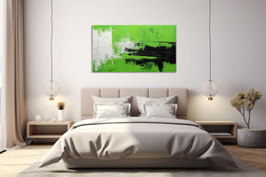 Green Black Abstract Painting