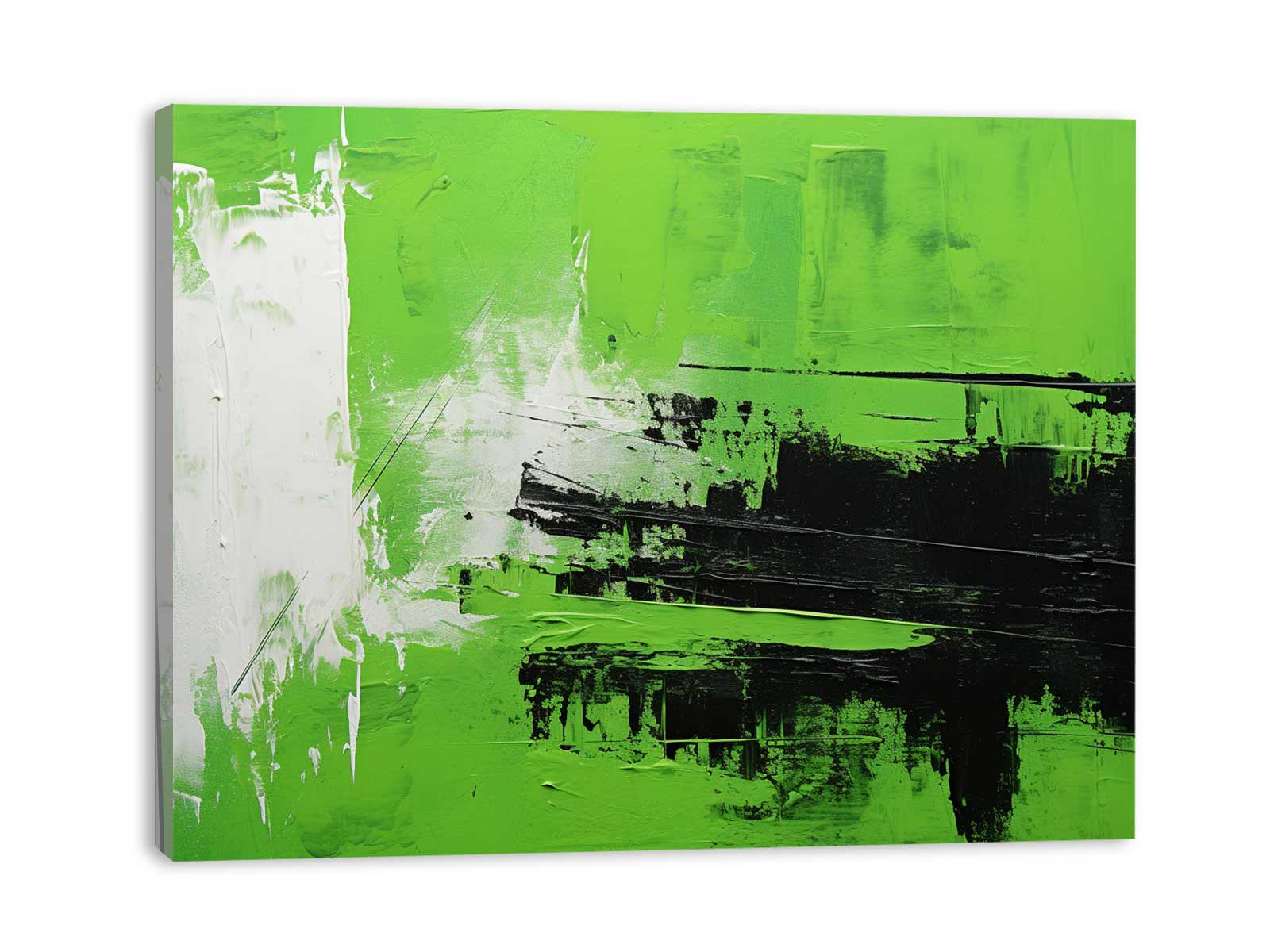 Green Black Abstract Painting