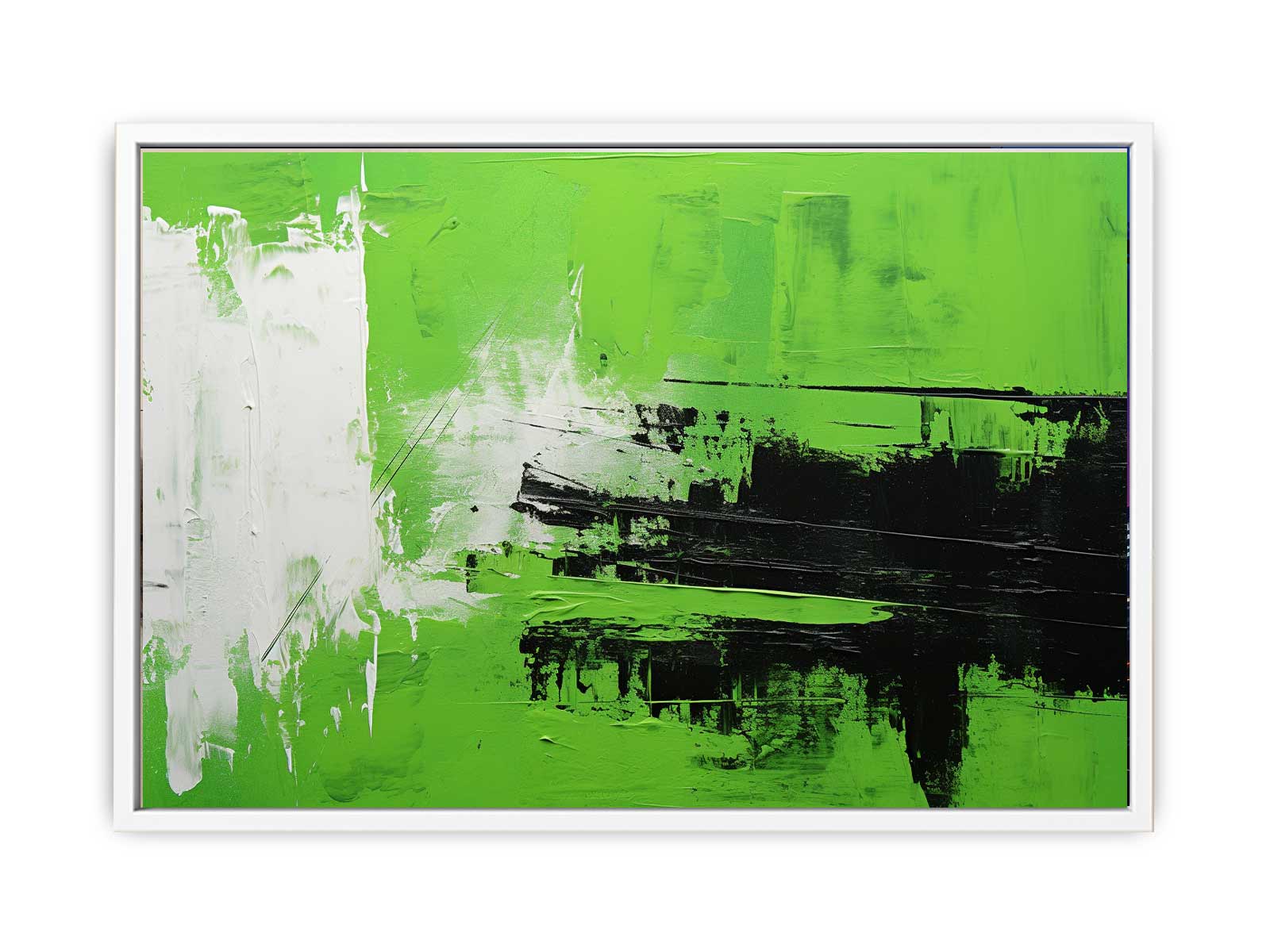 Green Black Abstract Painting