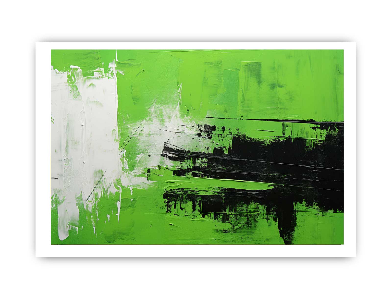 Green Black Abstract Painting