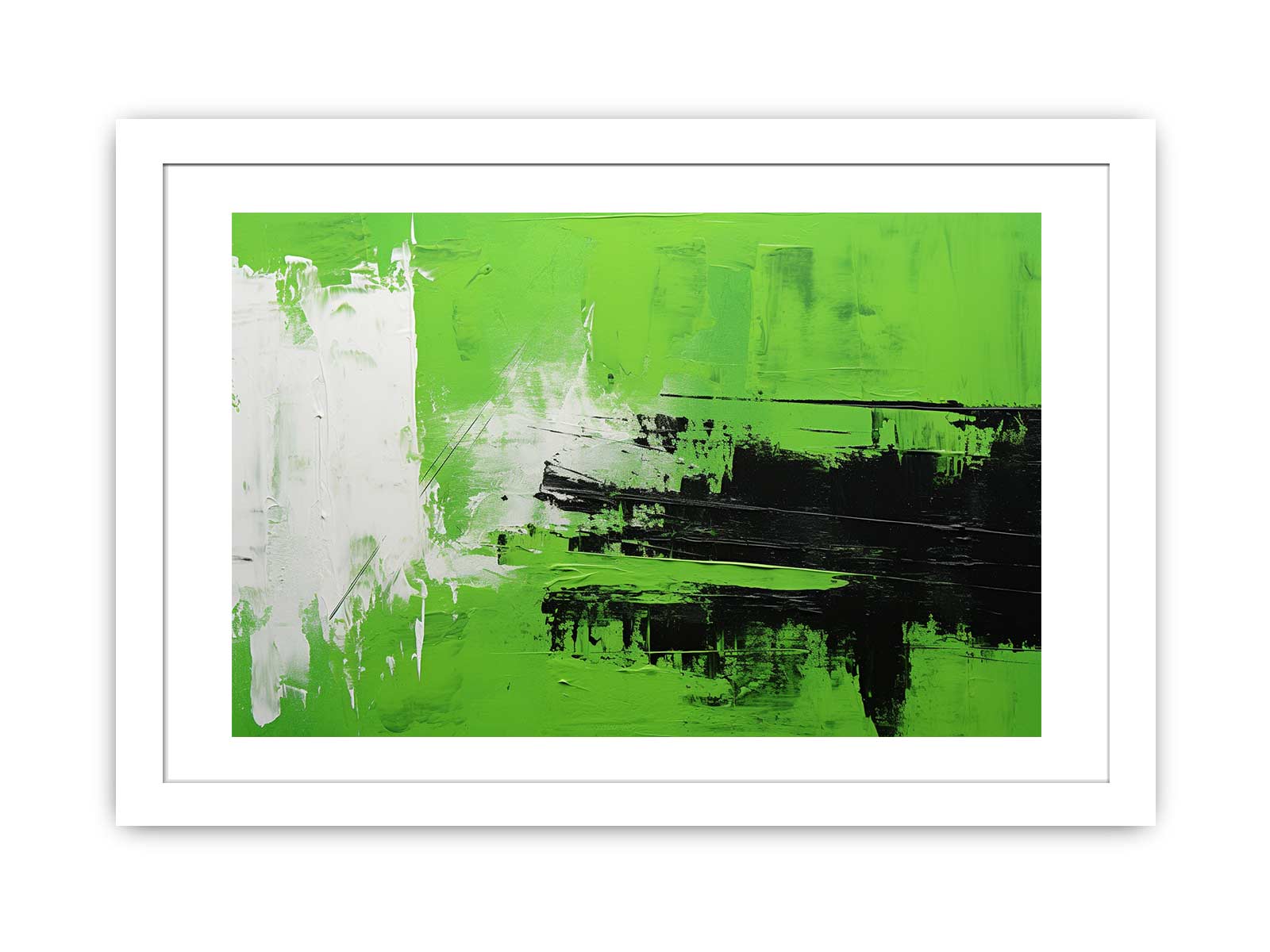 Green Black Abstract Painting