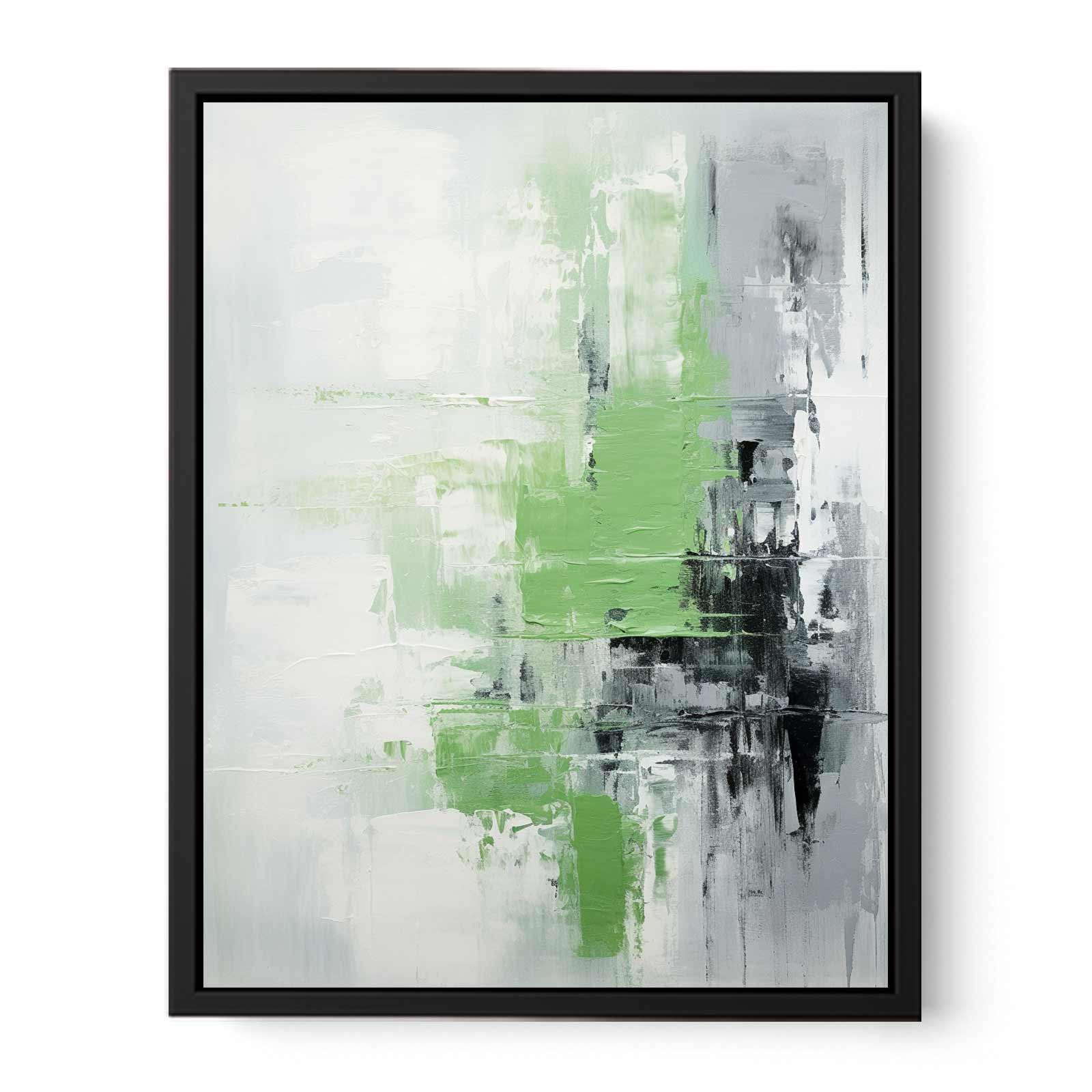 Green Grey Abstract  Painting