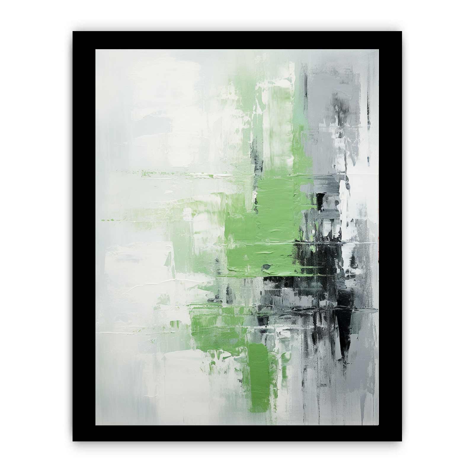 Green Grey Abstract  Painting