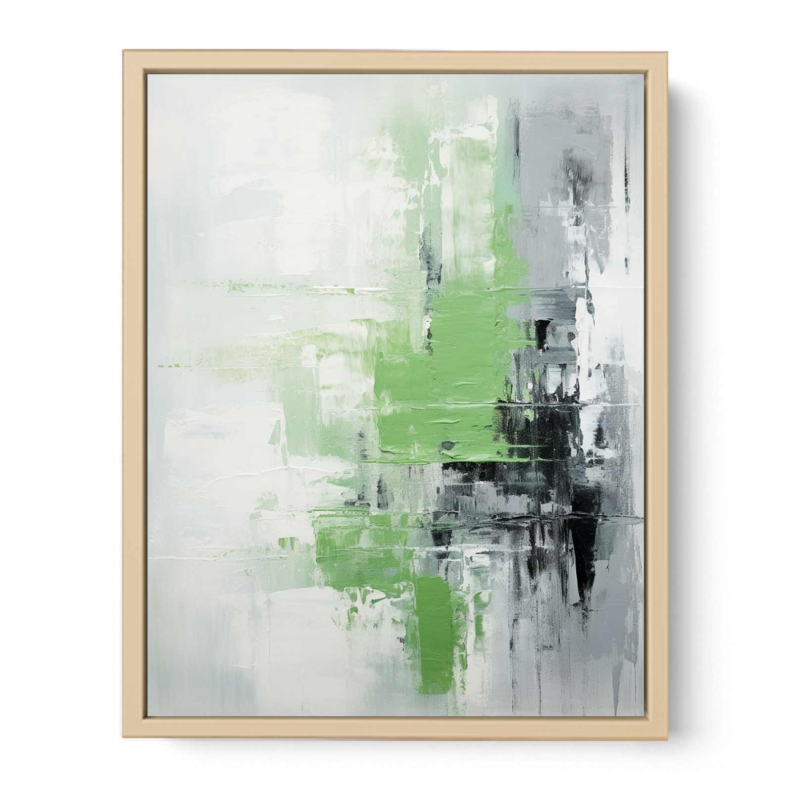 Green Grey Abstract  Painting