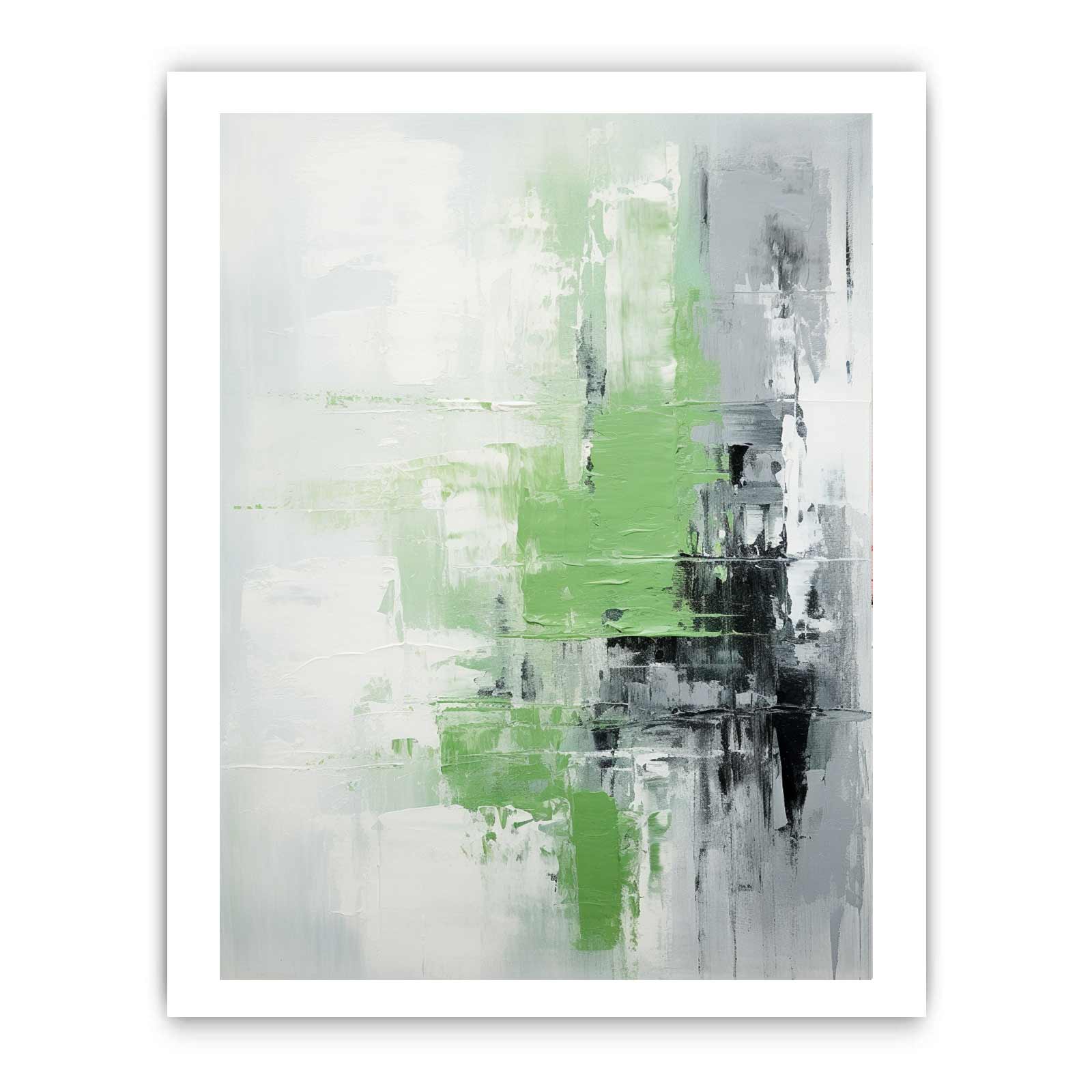 Green Grey Abstract  Painting